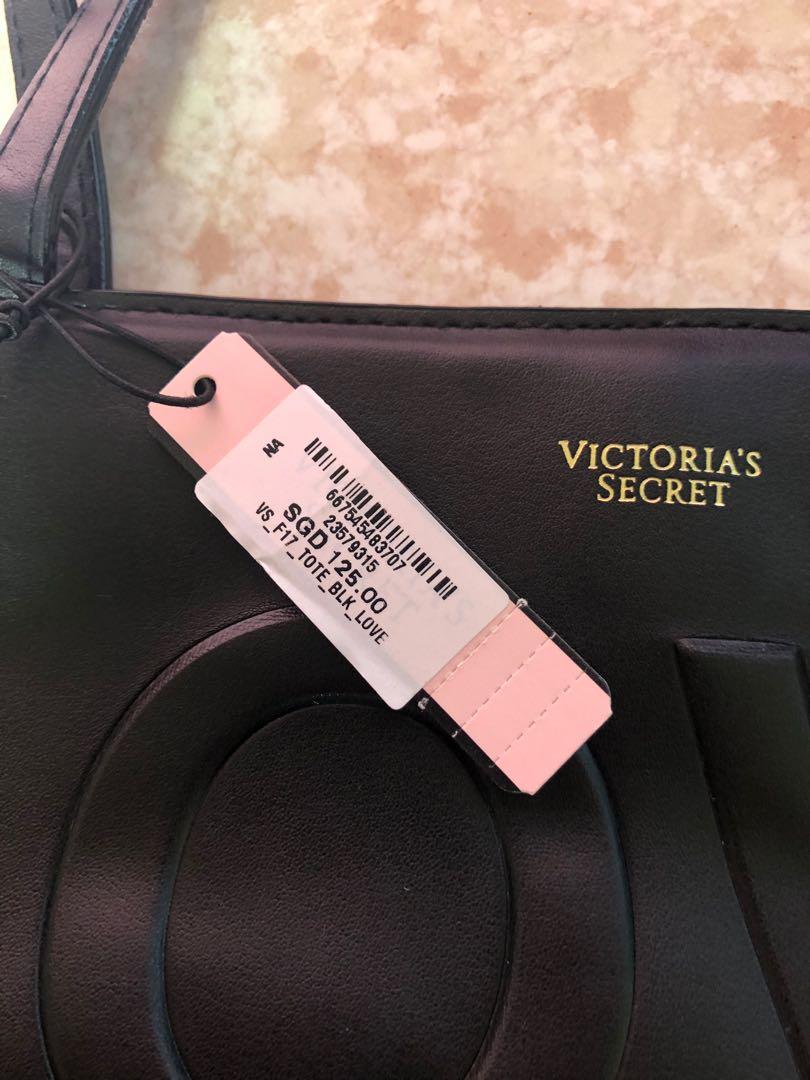 NEW) Victoria Secret Love Tote Bag - Black, Luxury, Bags & Wallets on  Carousell
