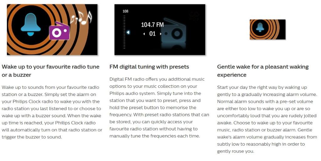 Philips AJ3116 Digital Tuning Radio Alarm Clock, Health & Nutrition