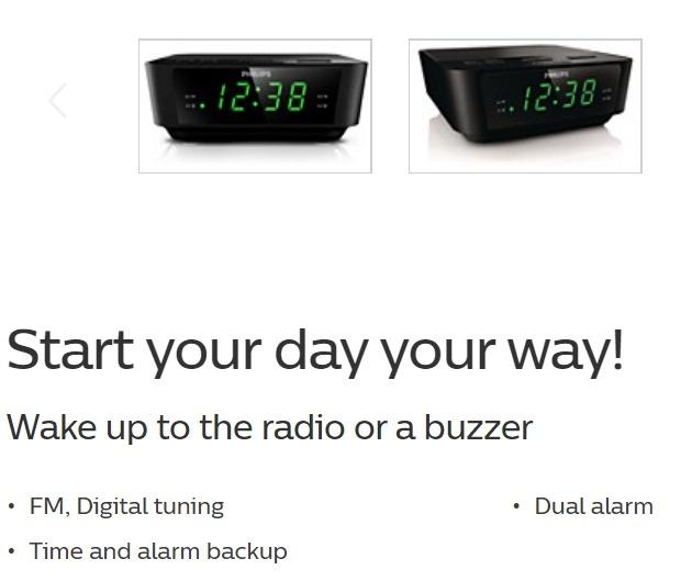 Philips AJ3116 Digital Tuning Radio Alarm Clock, Health & Nutrition
