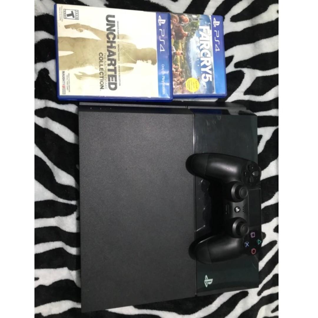 PS4 Phat 500gb with 2 Games (Category: PlayStation) located in Rizal. Submitted by kentee19 (Listing ID 259669285, Image 1). Description: Included: Box PS4 Phat 500GB 7.0fw 1 DS4 controller HDMI cable Controller cable Games: Far Cry 5 God of War 4.