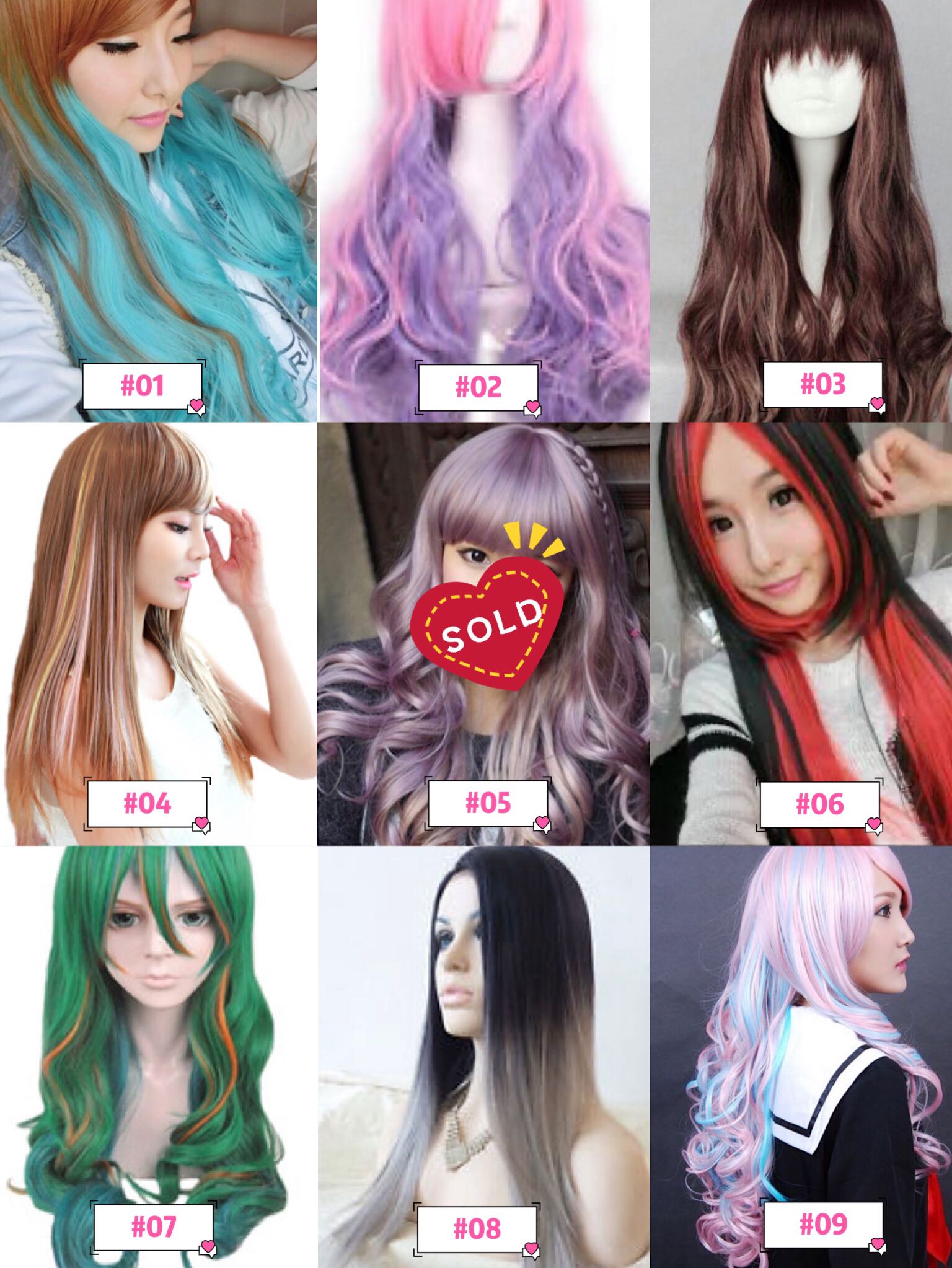 coloured wigs for sale