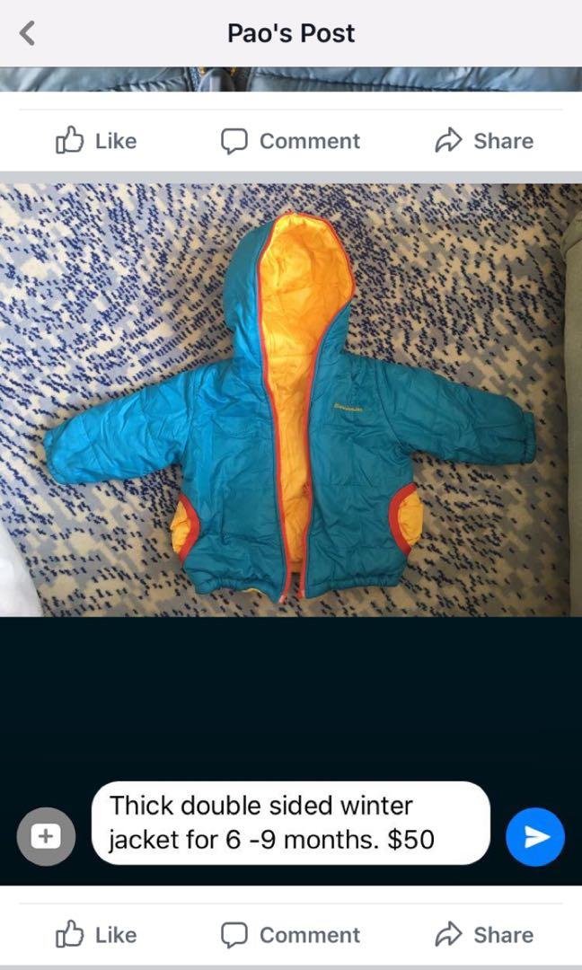 Winter jacket （分類：嬰兒及小童流行時尚）位於 Hong Kong。 由 ysab16 提交（商品編號 259648731，圖片 1）。簡介： 。