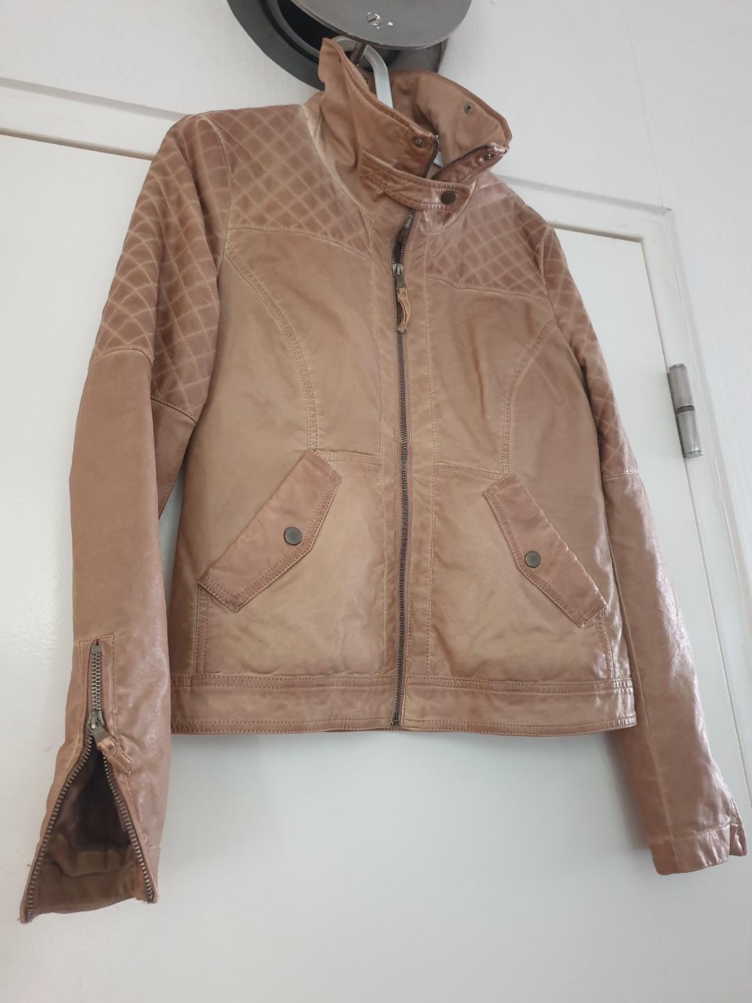 trf outerwear leather jacket