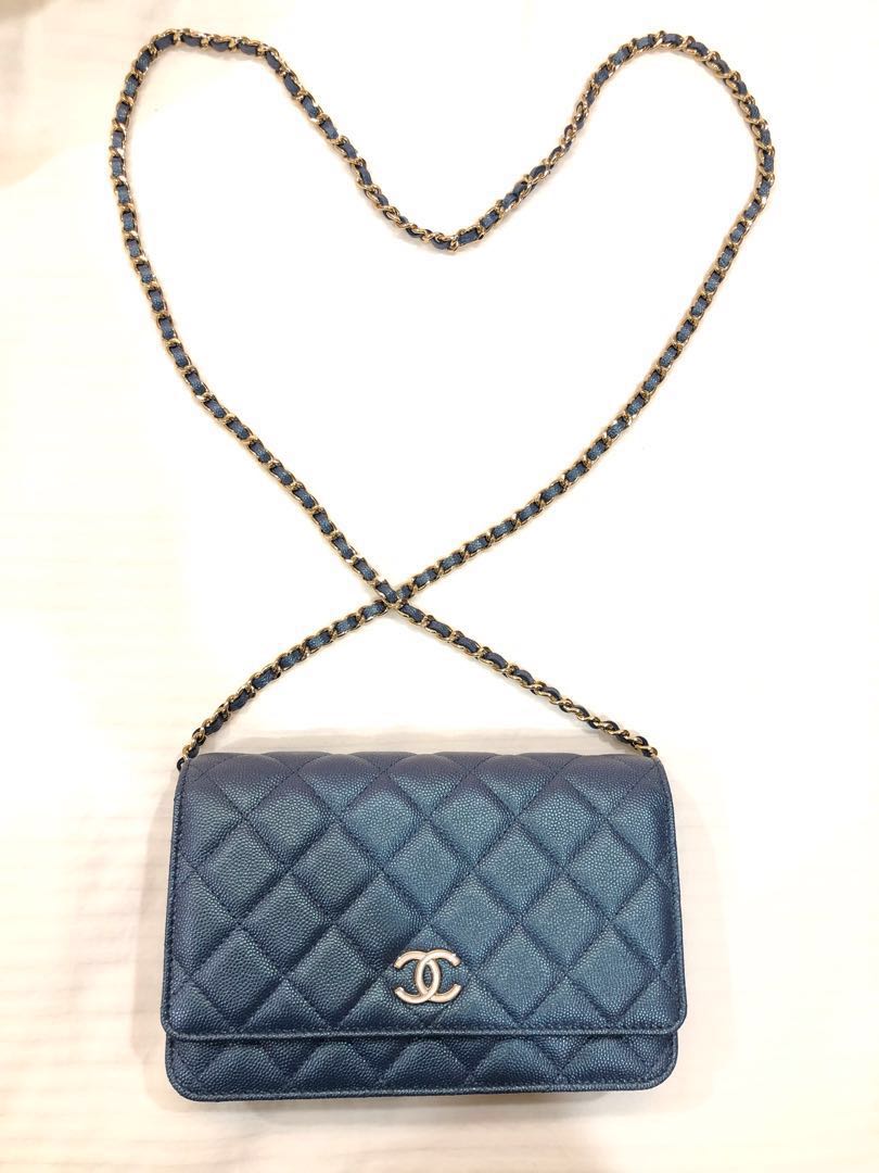 GOOD DEAL!! LNIB 19S Chanel WOC in Iridescent Blue, Luxury