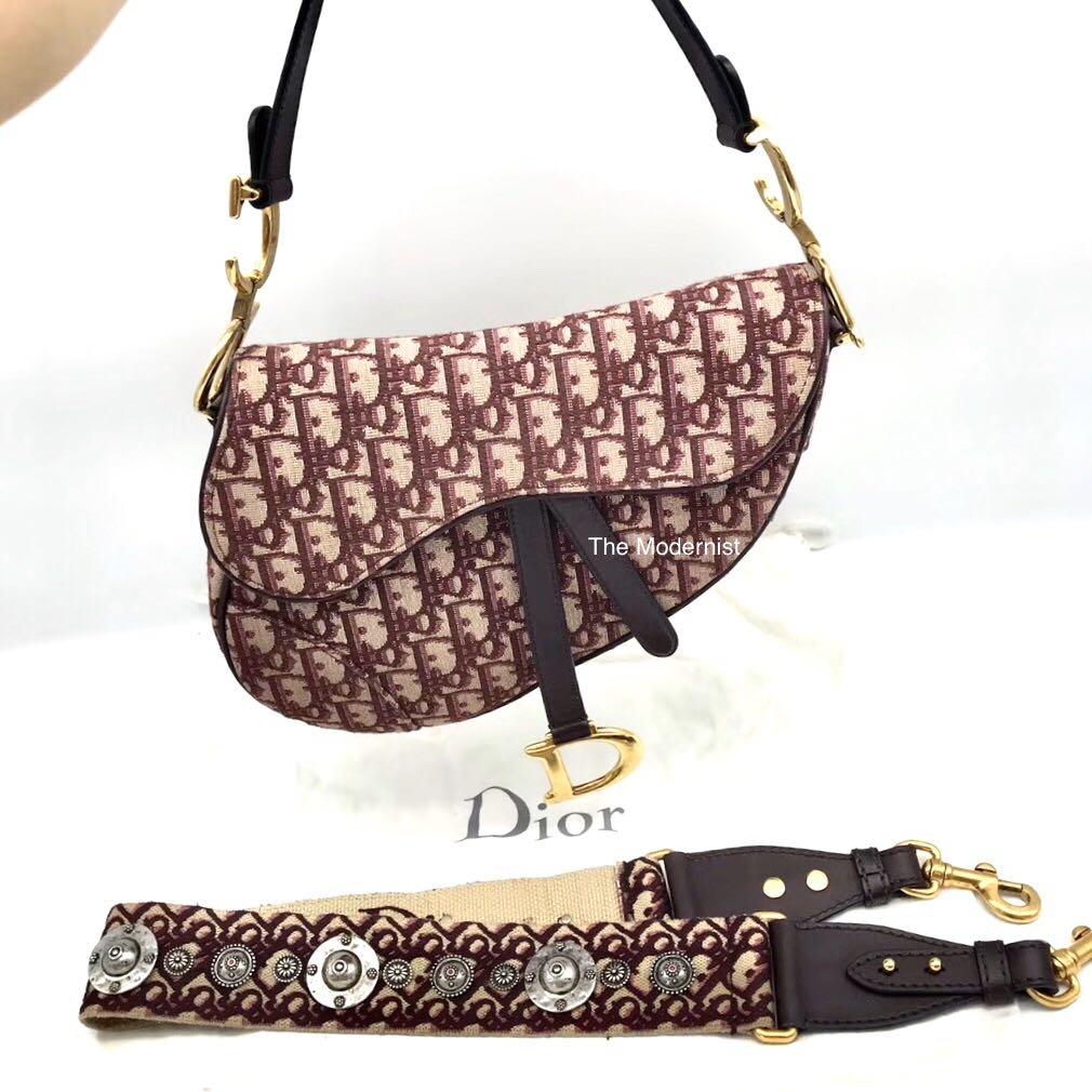 Pre-owned Christian Dior Double Saddle Bag Brown Diorissimo Canvas Gold  Hardware