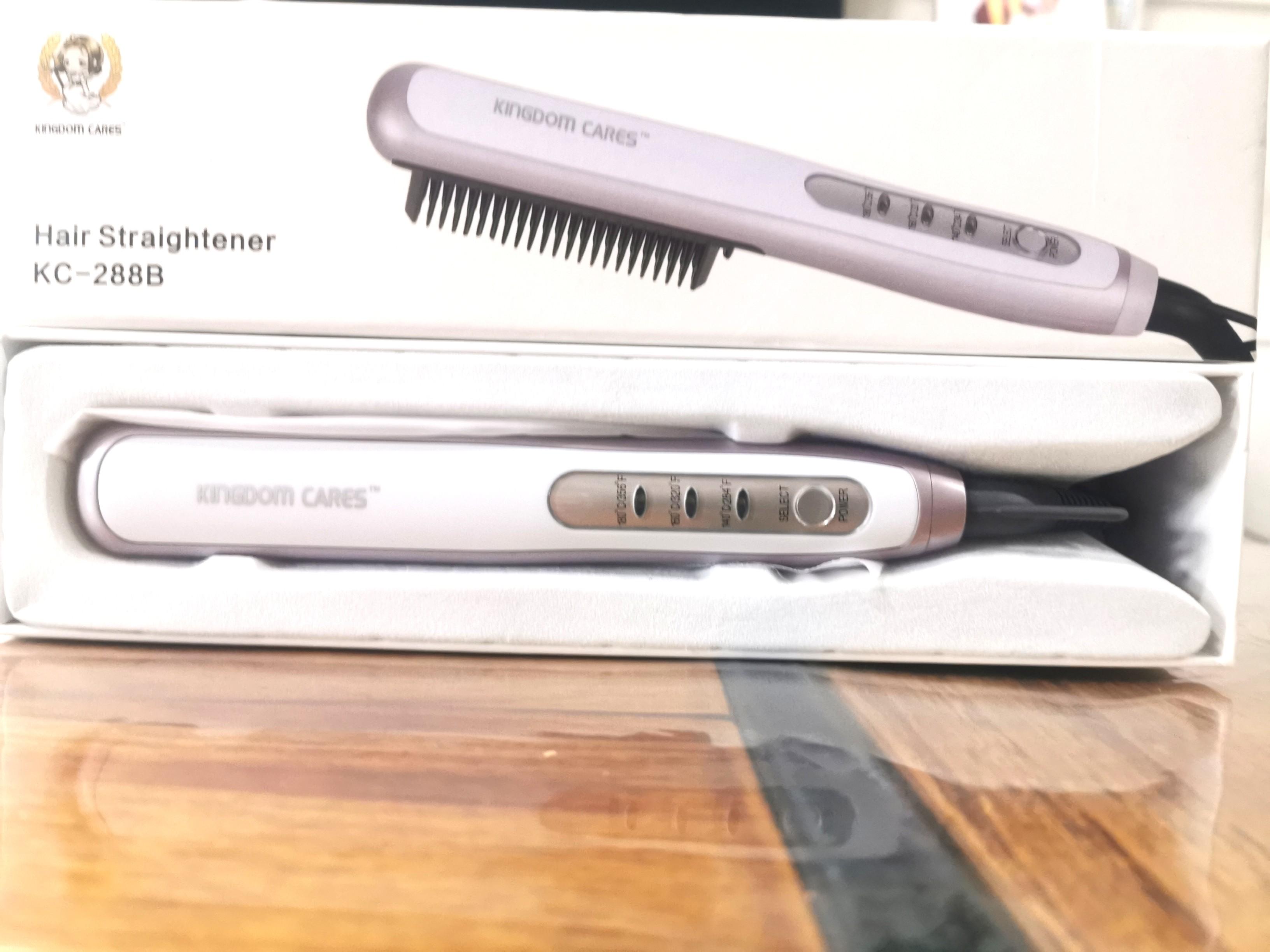 only set* BNIB Kingdom Cares Hair straightener KC-288B, Beauty & Personal  Care, Hair on Carousell