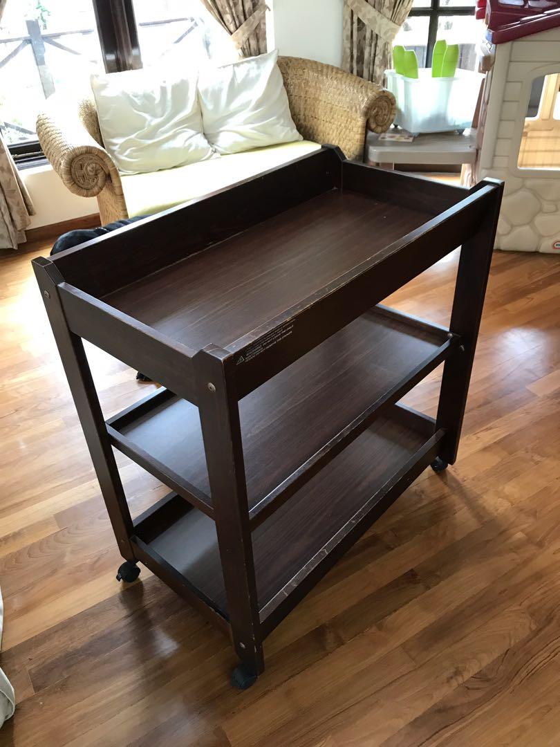 Dark wood changing table sale