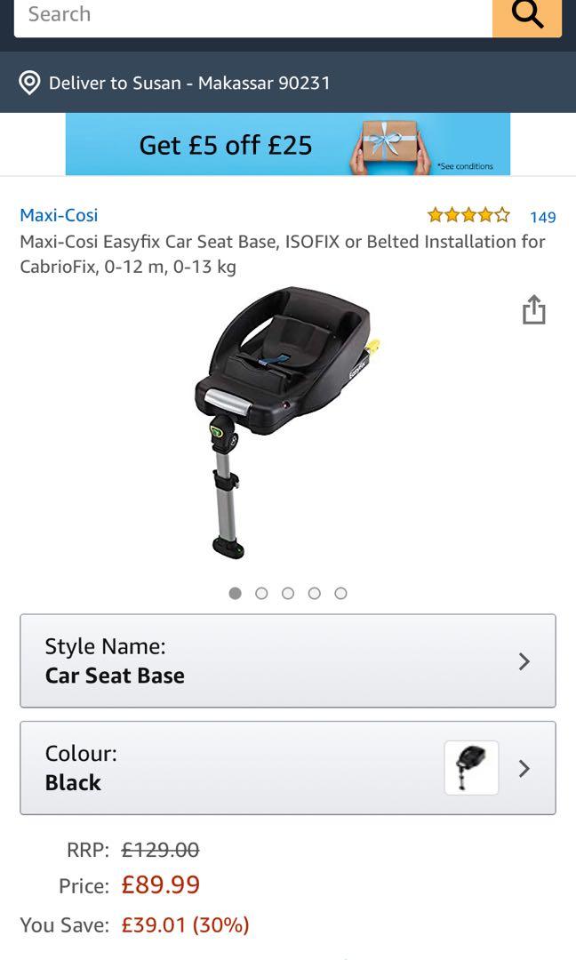 Car Seat Maxi Cosi Cabriofix Easyfix Base Babies Kids