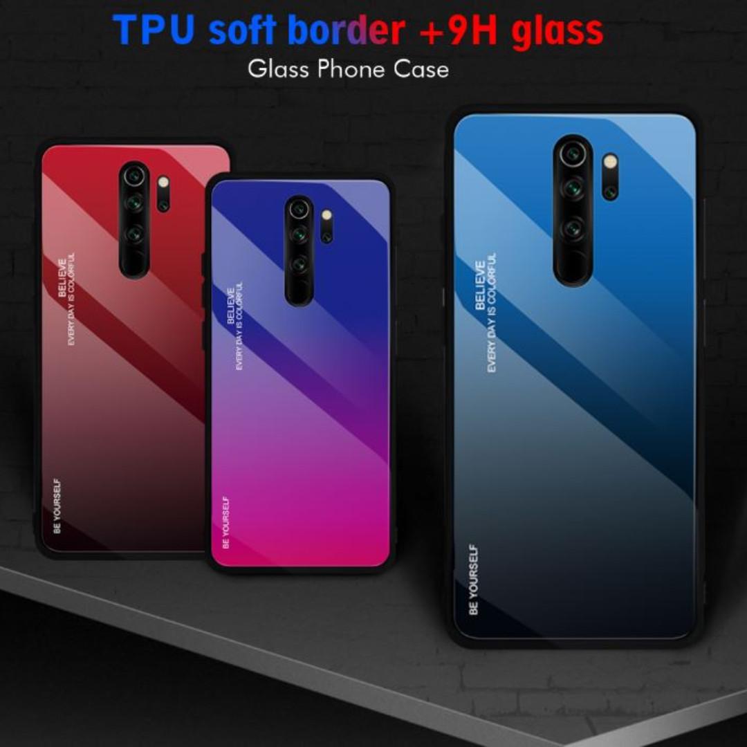 Gradient Protective Glass Hard Case Xiaomi Redmi Note 8 Pro Mobile Phones Tablets Mobile Tablet Accessories Cases Sleeves On Carousell