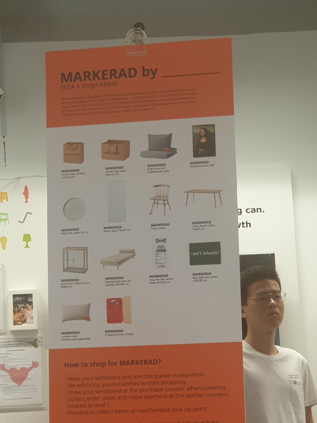 IKEA x Virgil Abloh MARKERAD collection - Duvet cover and pillowcases  (GREY), Furniture & Home Living, Bedding & Towels on Carousell