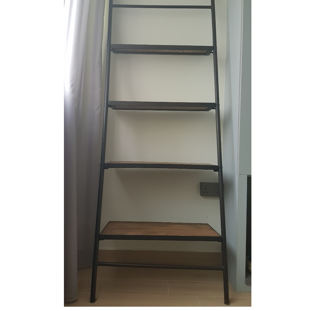 Industrial Ladder Shelf Furniture Shelves Drawers On Carousell Feel free to put some pads on the ladder to keep it from scratching your floor. carousell