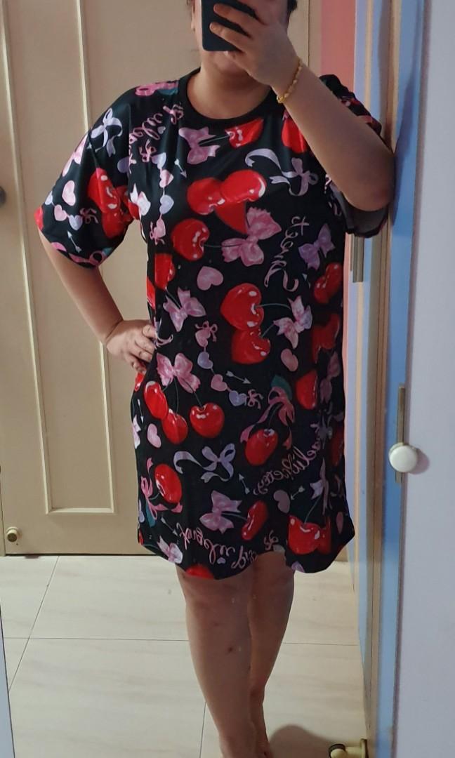 Kuromi Unicorn Strawberry Cherry Drifit Dress Plus Size Ptp 60cm