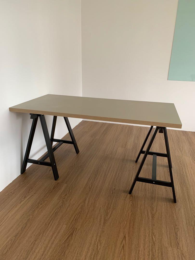 Lightly used IKEA Table & Leg frame, Furniture, Tables & Chairs on