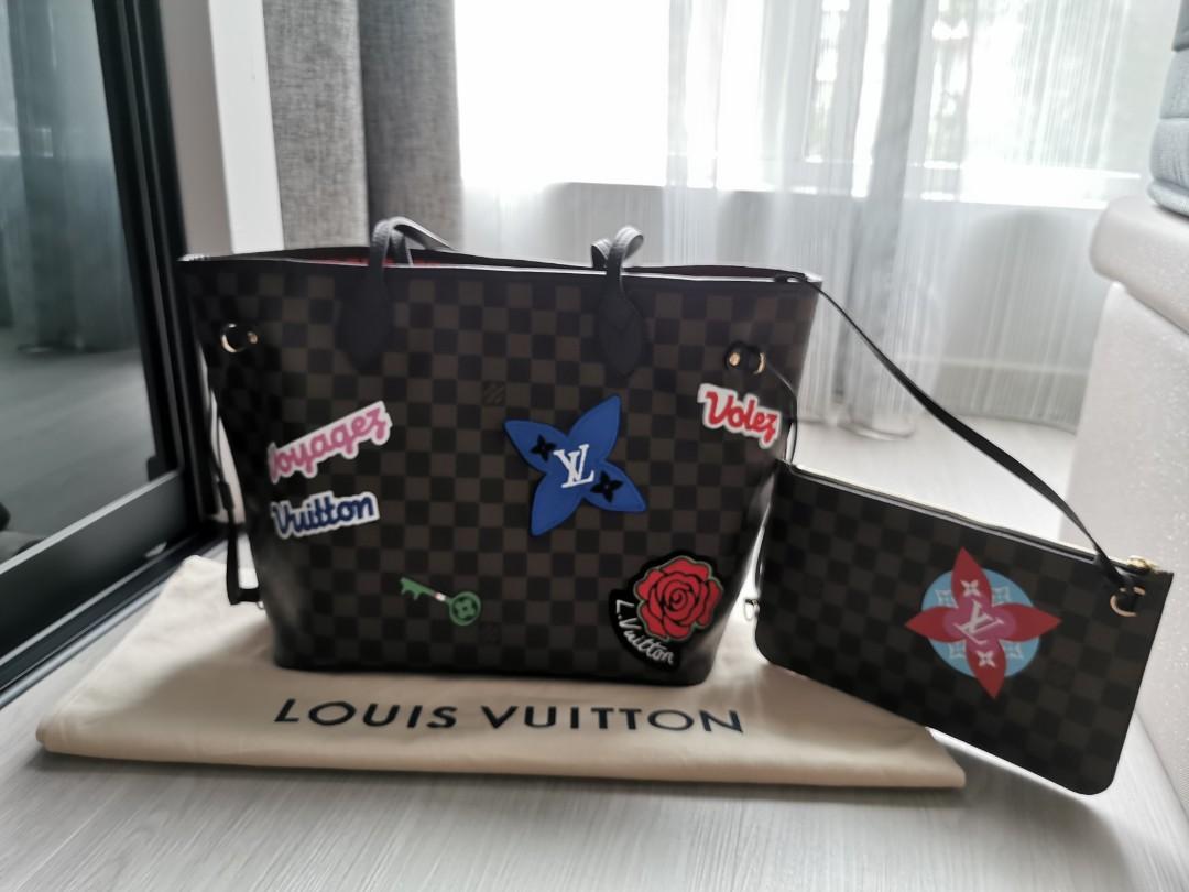 Louis Vuitton Damier Ebene Patches Neverfull MM NM QJB47X0T0A000