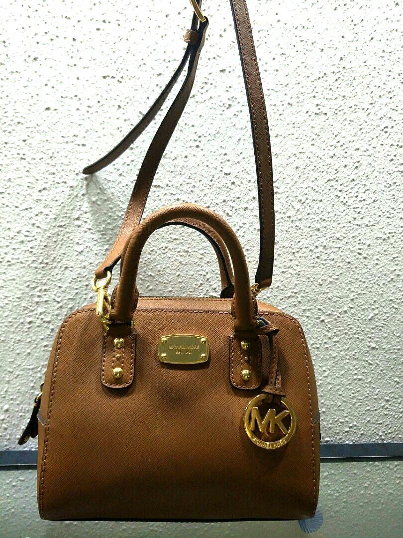 Michael Kors 35S3GSAS1L Aaffiano Leather Small Satchel Handbag