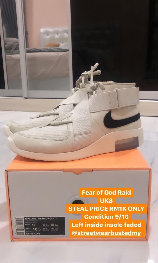 Nike fear of god raid sizing hot sale