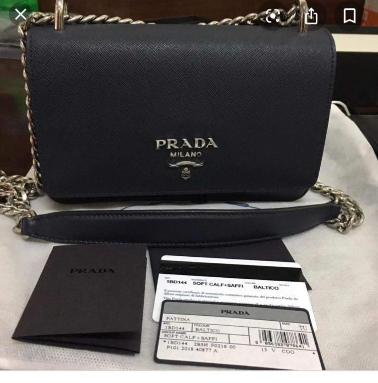 PRADA Nylon and Saffiano leather mini bag, Women's Fashion, Bags & Wallets,  Purses & Pouches on Carousell