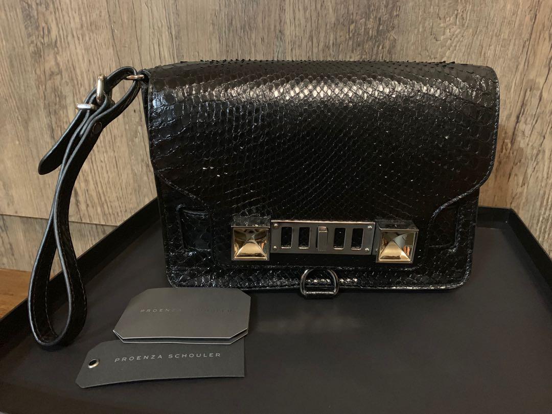 Ps11 Proenza Schouler Python Bag Proenza Schouler, Metallic Embossed Python  PS11 Wallet With Strap, image size:1080x810
