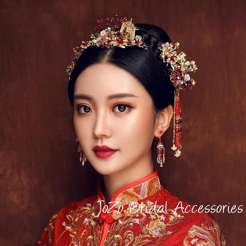 Buy Red Gold Chinese Wedding Bridal Hair Pin/hair Piece/hair Accessory  CAMMY Online in India - Etsy