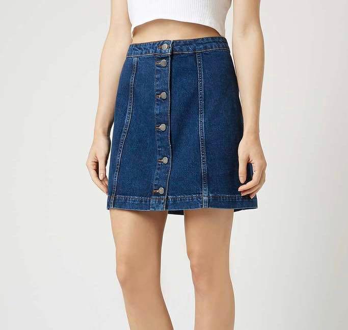 Topshop Denim Skirt, Women's Fashion 