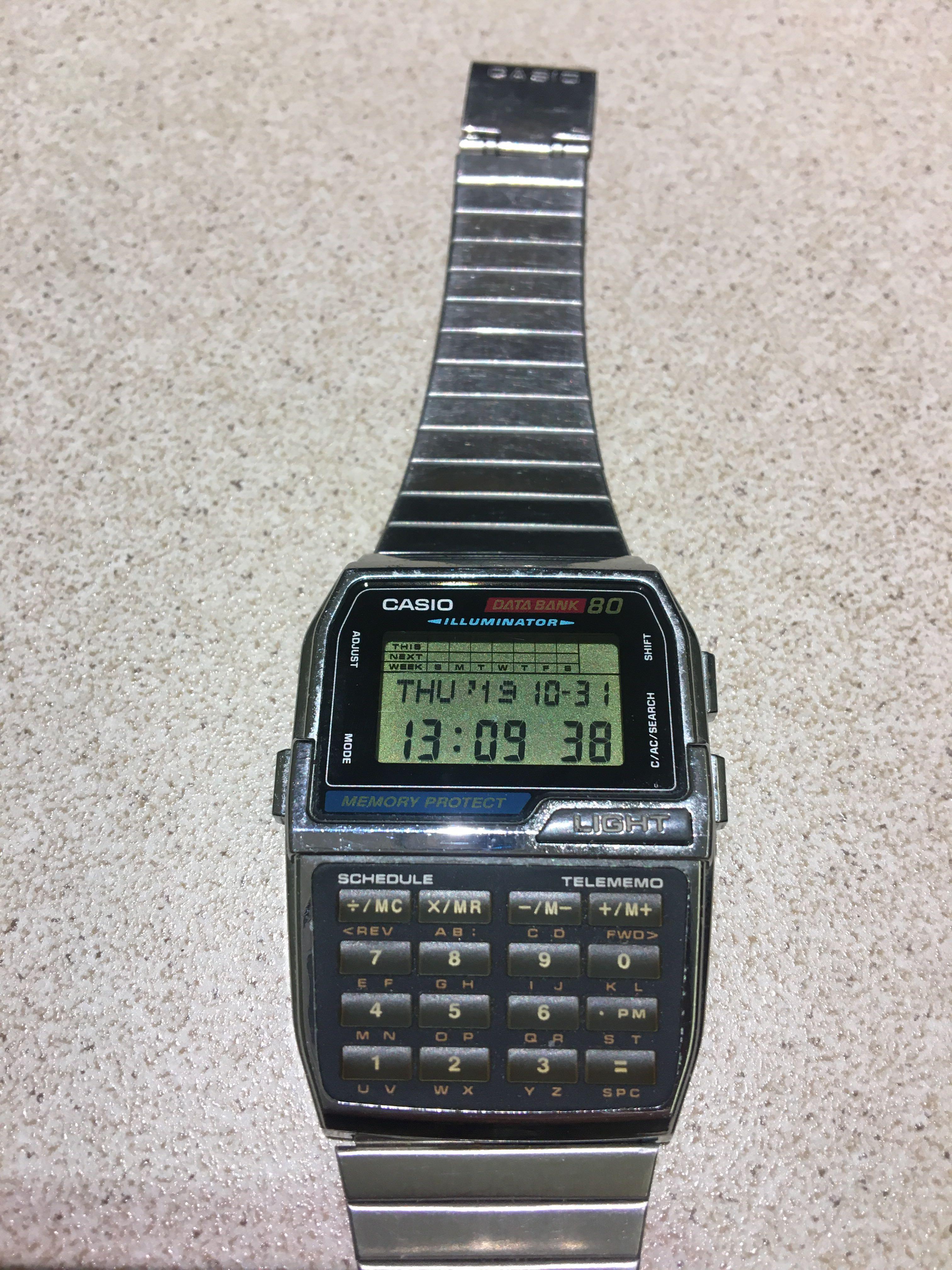Vintage Casio Data Bank 80 Calculation Rare 金石手錶, 電子產品, 其他- Carousell