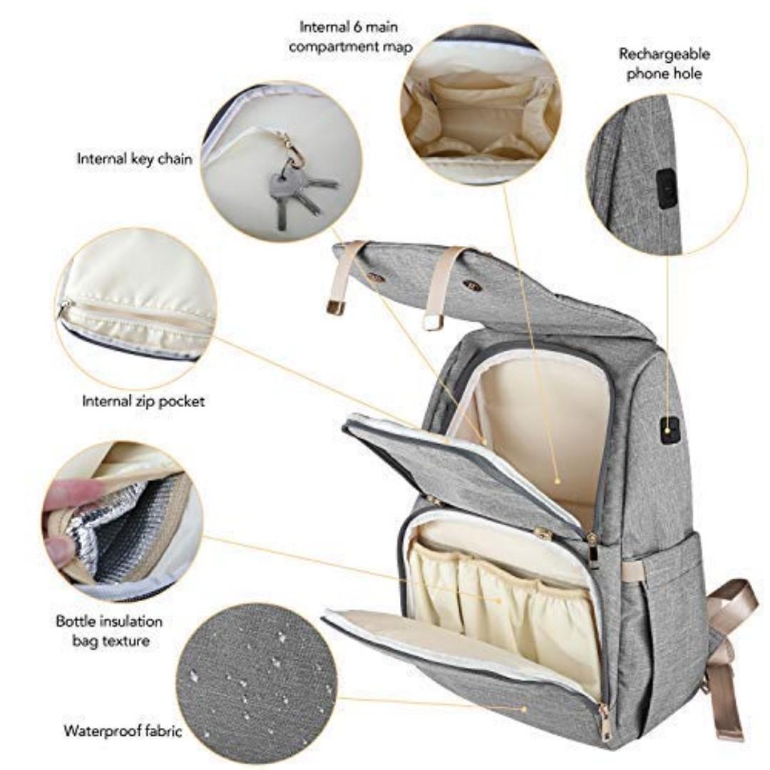 vkyea Large Capacity Diaper Bag Backpack (Category: Diaper Bags & Wetbags) located in Davao. Submitted by barato2017 (Listing ID 259833665, Image 2). Description: item condition: Brand New with Tag 100% AUTHENTIC / ORIGINAL vkyea Baby Nappy Bag Backpack, Multifunctional Changing For Traveling Mom Daddy, Large Capacity Diaper Waterproof Pad 3 Insulated Pockets Bottle Stroller Fit Gray Safety warning ♥Warm Tips: For the safety of the baby, please d