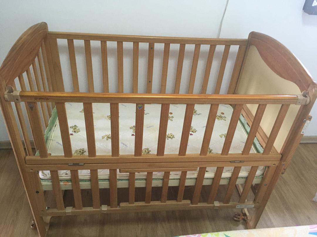 Wooden Baby Cot Infant Crib Toddler Bed Price Reduced To