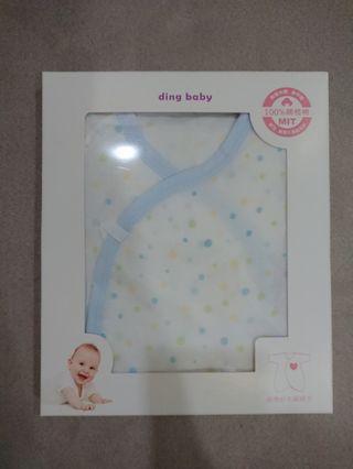 ding baby 圓點 精梳棉 反摺紗布衣 蝴蝶衣 2件組 全新