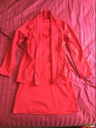 Red corporate dress