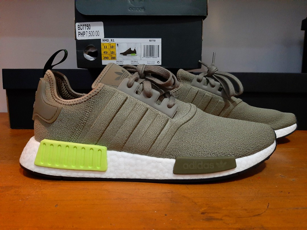 Adidas Nmd R1 Olive Green, Men'S Fashion, Footwear, Sneakers On Carousell