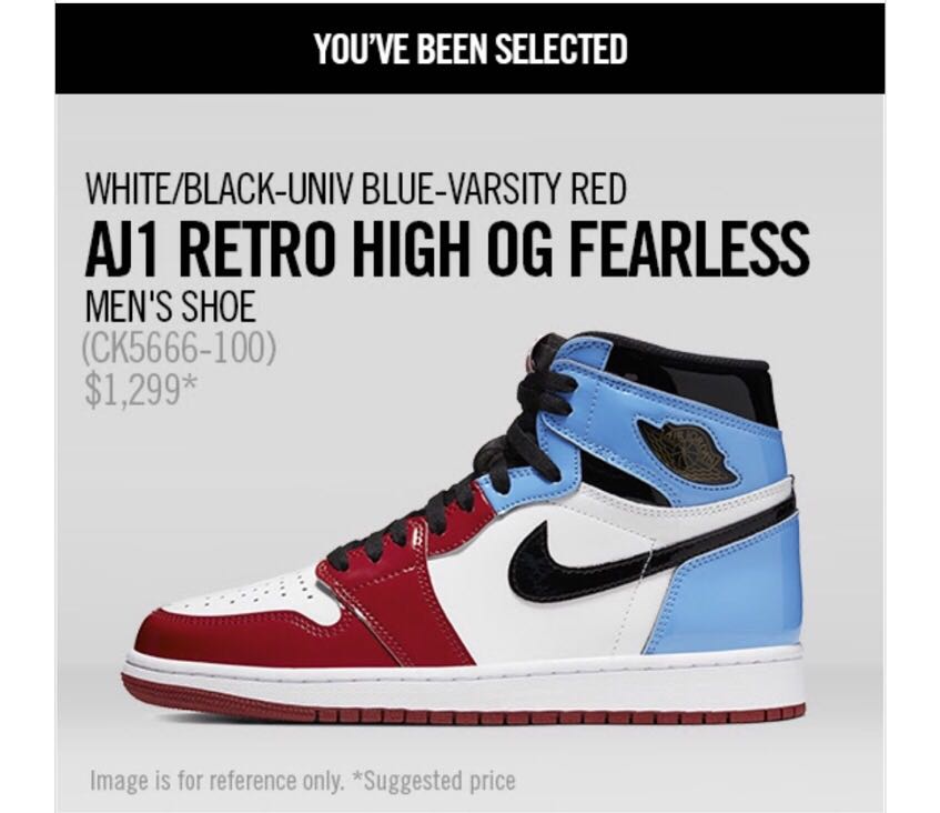 retro jordan 1 fearless