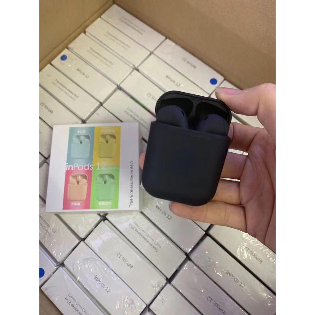 Airpods inpods 12 headset bluetooth warna macaroon bahan doff, Elektronik,  Lainnya di Carousell