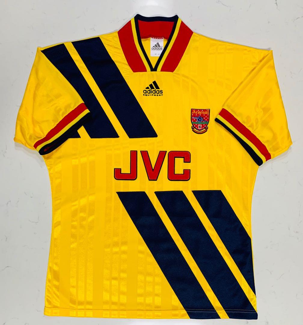 Arsenal Away 1993 1994 Adidas Jvc M 38 40 Sports Sports Apparel On Carousell