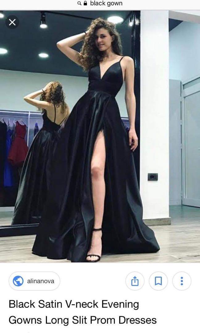 Black long best sale gown for rent
