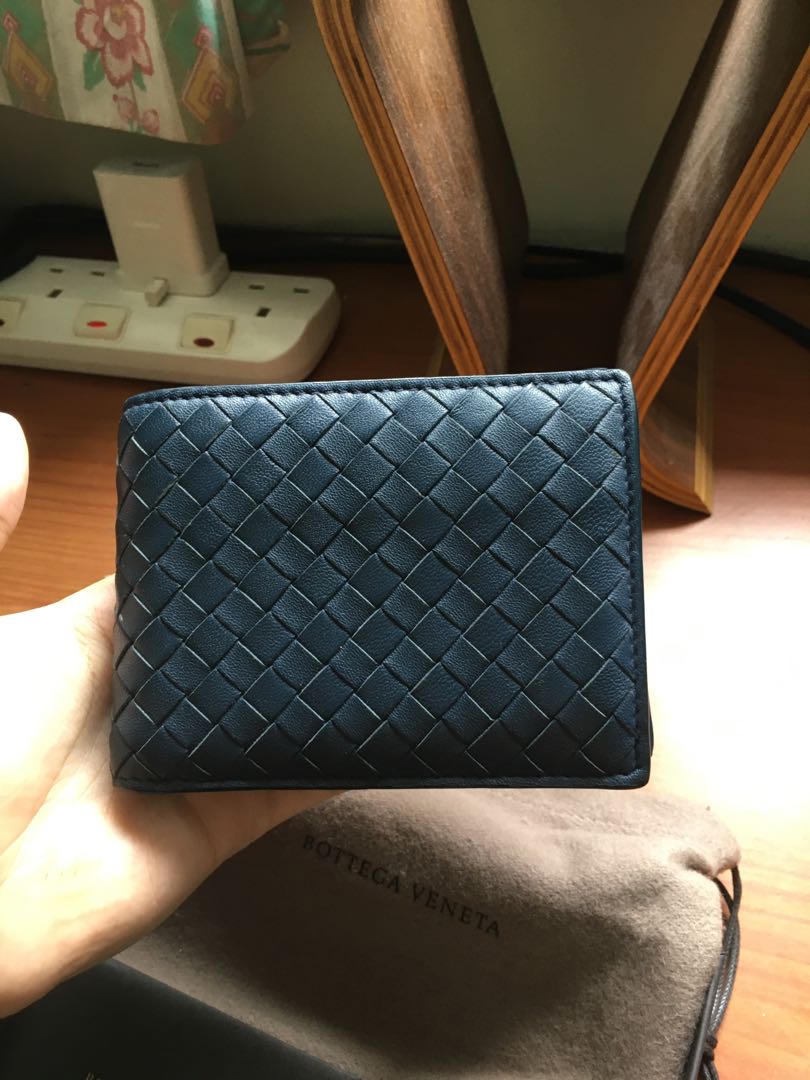 Bottega Veneta Blue Coin Purse/ Card case Wallet, Luxury, Bags & Wallets on  Carousell