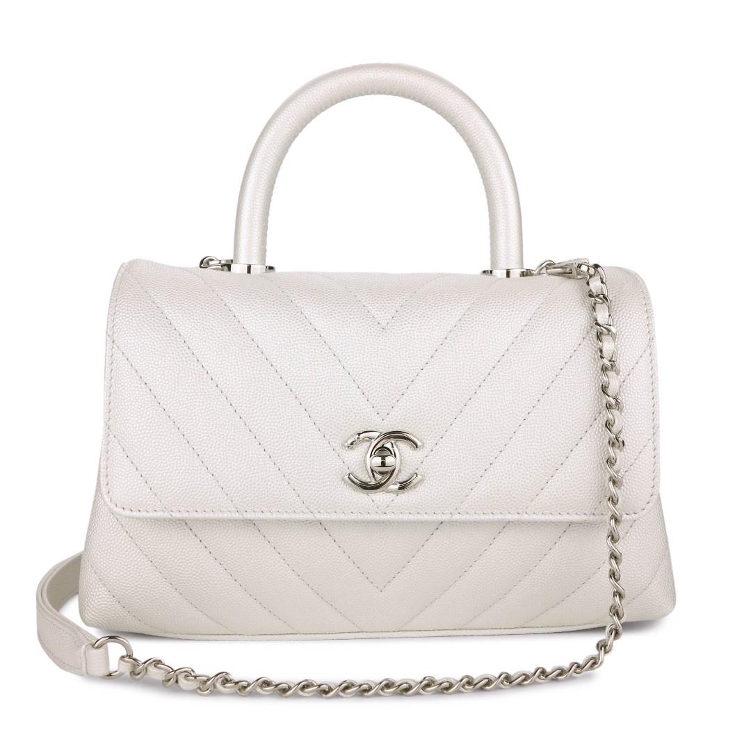White coco chanel purse online