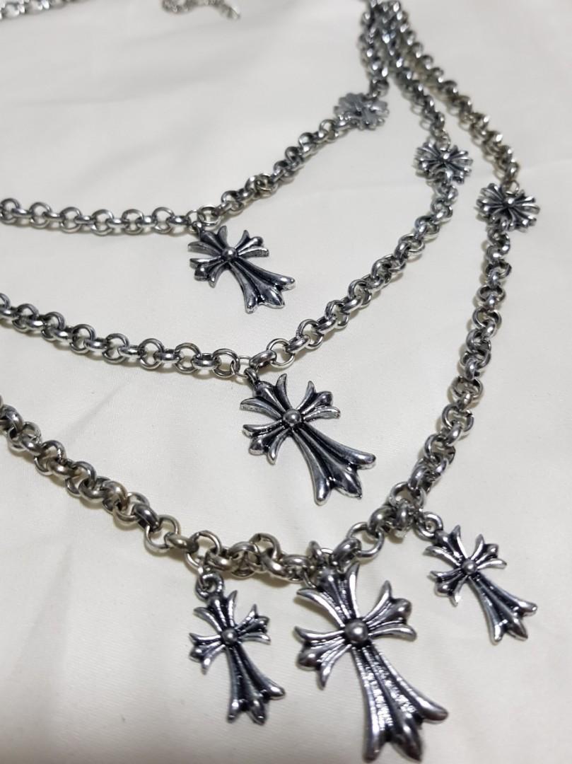 CHROME HEARTS “AUTHENTIC” XL CROSS BALL NECKLACE WITH CROSS PENDANT | eBay