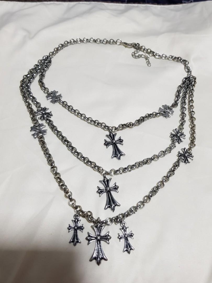 Chrome hearts 3 layer necklace