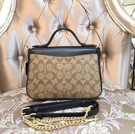 Coach Cassidy Top Handle Crossbody in Signature Canvas, Luxury, Bags