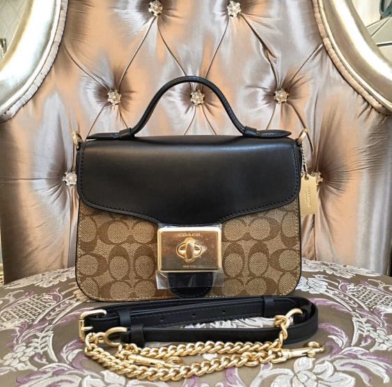 Coach Cassidy Top Handle Crossbody in Signature Canvas, Luxury, Bags