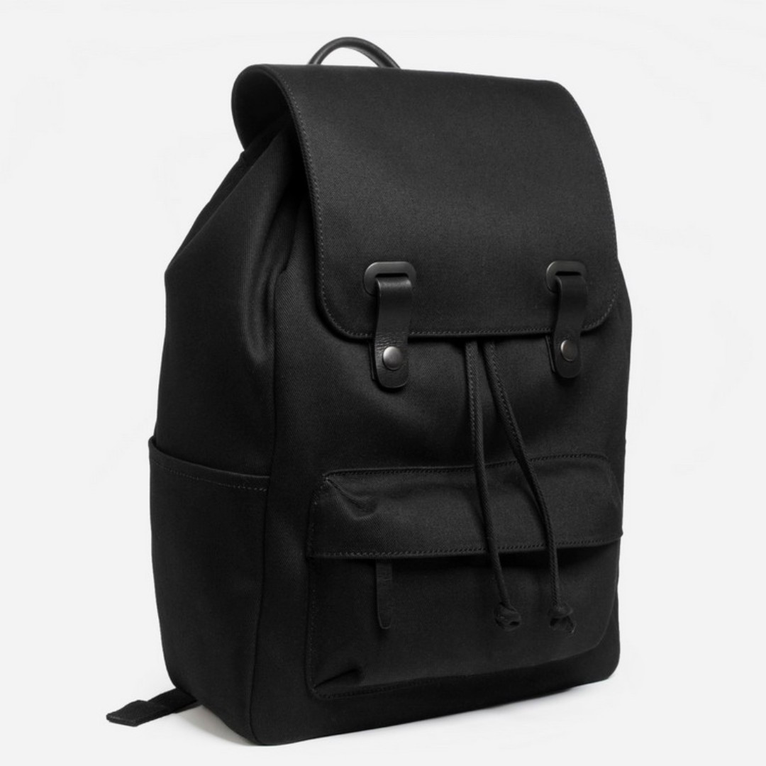 Everlane Twill Snap Backpack (Black), Luxury, Bags & Wallets on Carousell