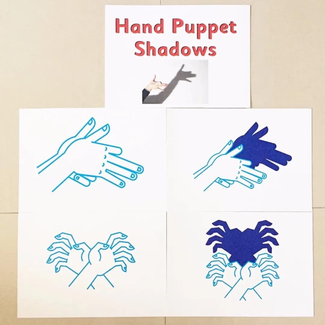 Hand Pupper Shadows Flashcards (Shichida, Heguru, Right brain training ...