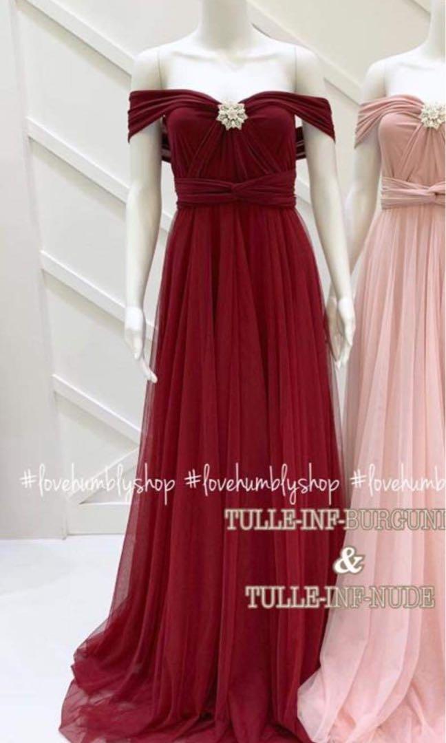 infinity burgundy dress
