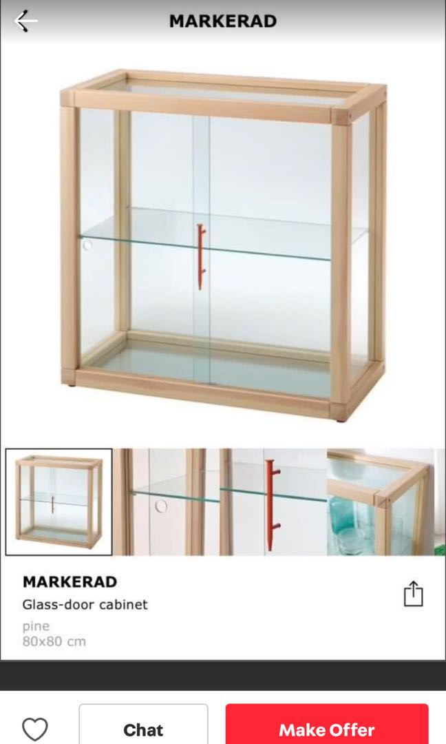Virgil+Abloh+X+IKEA+Markerad+Glass-door+Cabinet+Pine+Display+Case