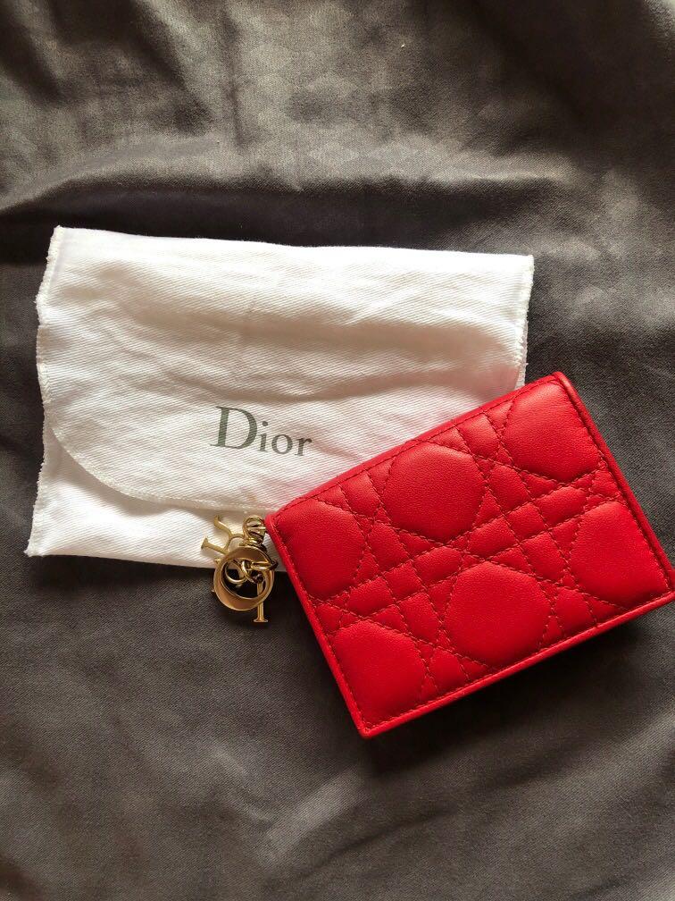 dior cannage card holder