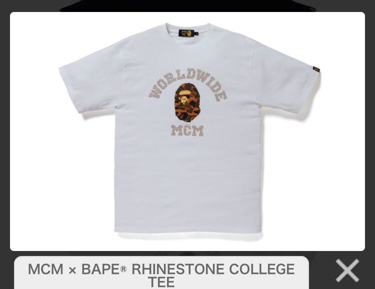 MCM x Bape Rhinestone College Tee