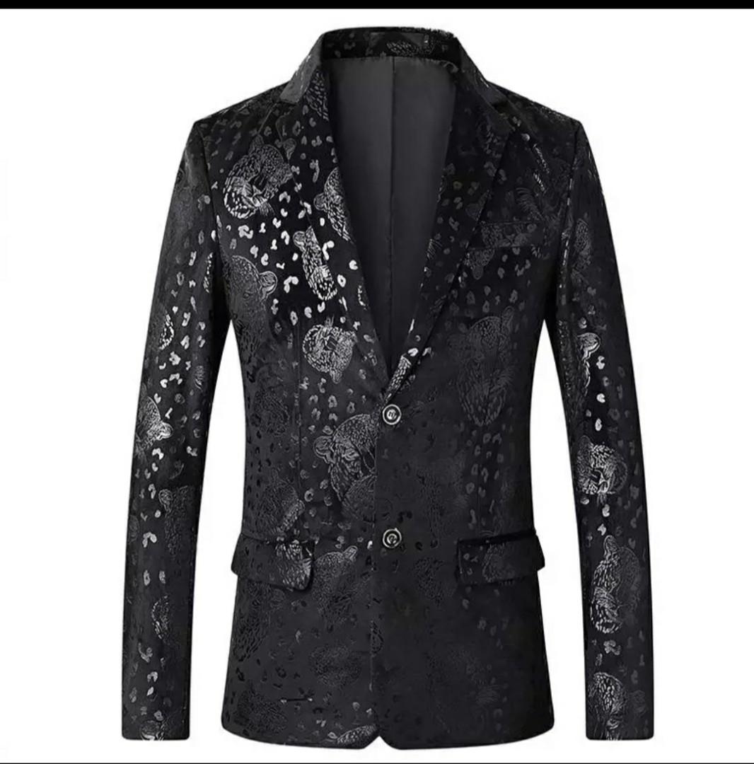 Mens black new arrivals floral blazer