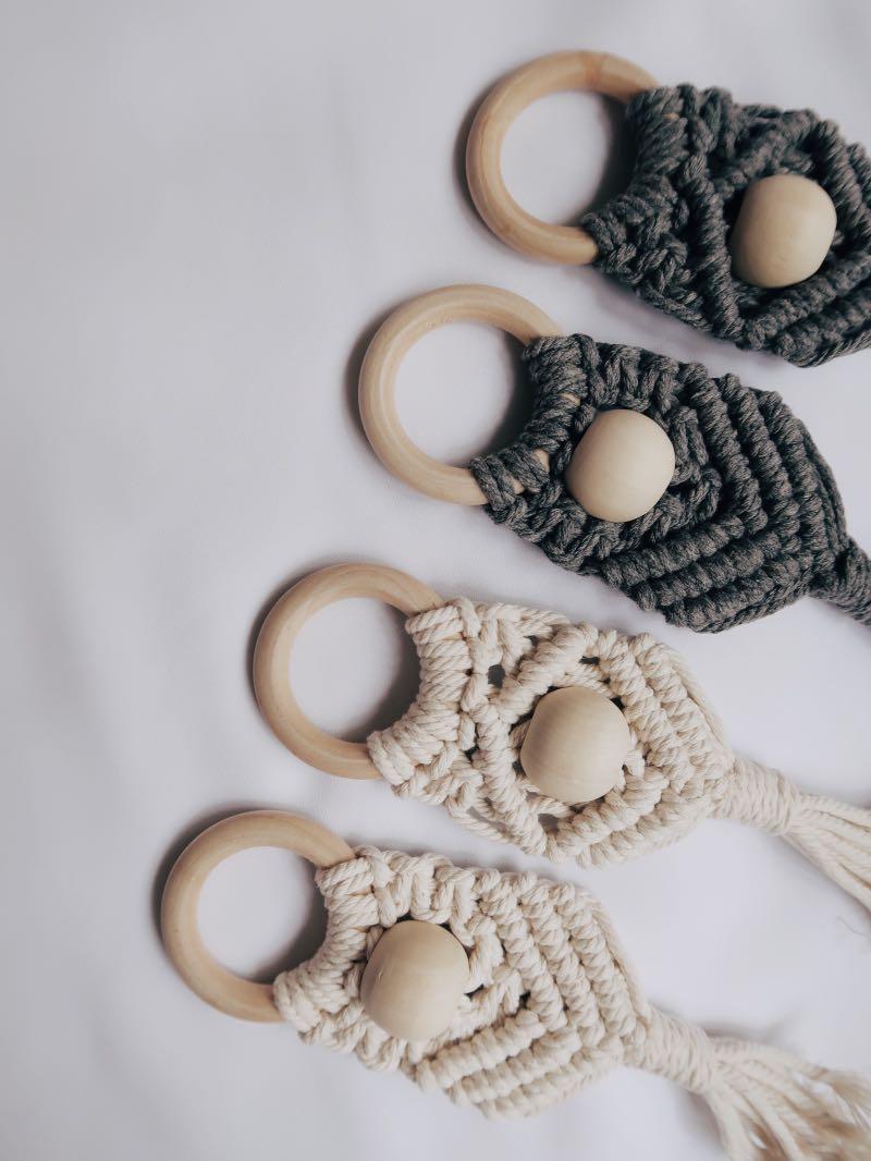 macrame baby teether