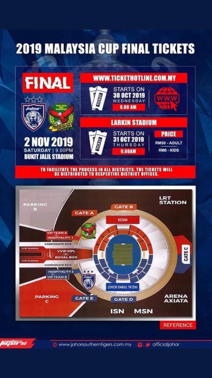Tiket Final Piala Malaysia 2019 Ga80 Tickets Vouchers Event Tickets On Carousell