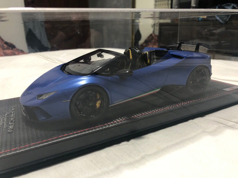 1 18 Mr Lamborghini Huracan Spyder Matte Blue Toys Games Others On Carousell